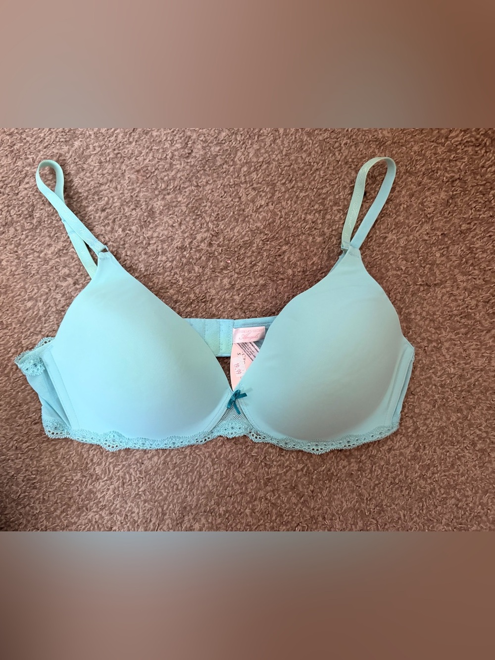 Victoria's Secret Light Teal Lace-Trim Padded Bra